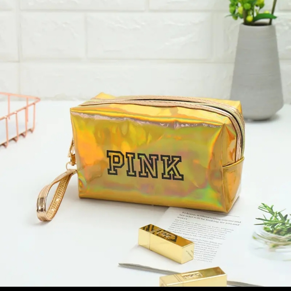 Golden Makeup Bag